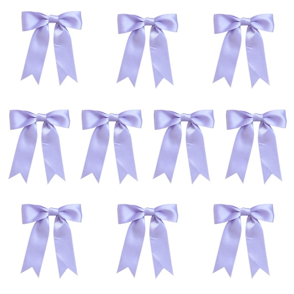 Bow Party Decorations,Bow Room Decor,10 Pack Grosgrain Ribbon Bows,Pre-Made Mini Bows for Crafts, Gift Wrapping, Party Decor, Christmas Decorations, DIY Projects(Purple 6IN)