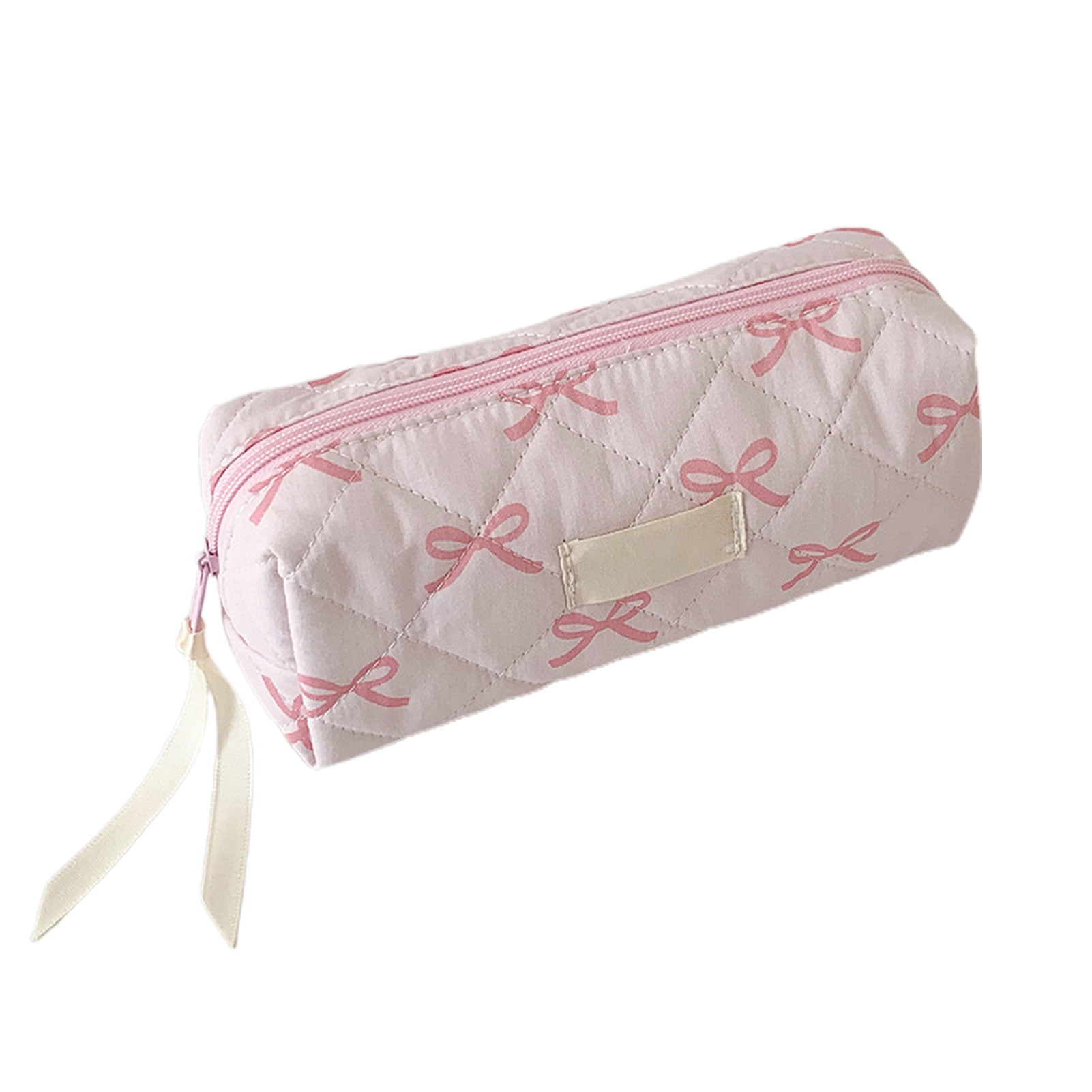 Trousse à Crayons/Cosmétique Rose Avec Nœud - 20x8x8 Cm - Polyester - Cadeau Pour Femmes Et Adolescentes - Yotlein