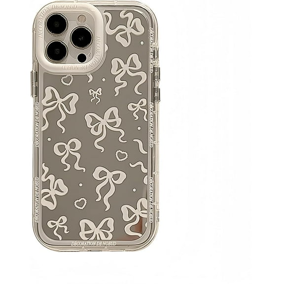 Bow Phone Case for iPhone 15 Pro Max,Cute Mirror Silver Women Girls Soft Shockproof Protective Phone Case Compatible with iPhone 15 Pro Max (Silver, iPhone 15 Pro Max)