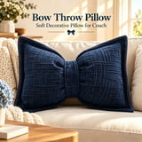 Chusion Texture Bow Pillow 11.8 X 19.7 in Chenille Waist Cushion Vintage Texture ...