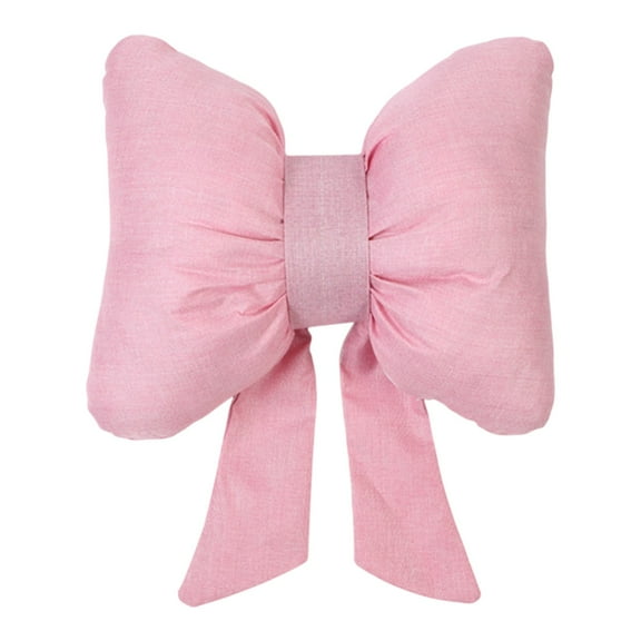 Bow Pillow Bow Shaped Pillow Decorative Throw Pillow, Cute Bow Shaped Soft Plush Pillows for Sofa Couch Bed Living Room Bedroom (Pink)