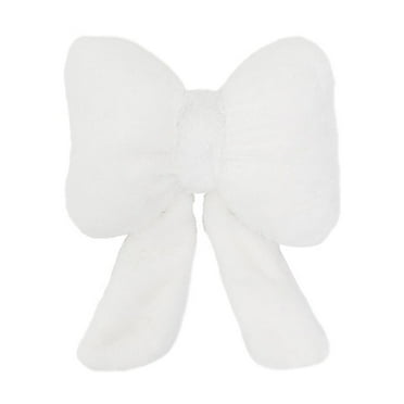 Bow Pillows Throw Pillow Gift Plush Bow Pillow, 16.1x16.1 Inches Decorative Pillow Plush Cushion for Sofa, Living, Bedroom Decorative Cream White Pillows