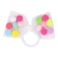 thumbnail image 1 of Bow Pom Pom Hair Ties | 4" Bow - 2Pcs | Soft Ponytail Holders with Strong Grip, 1 of 18