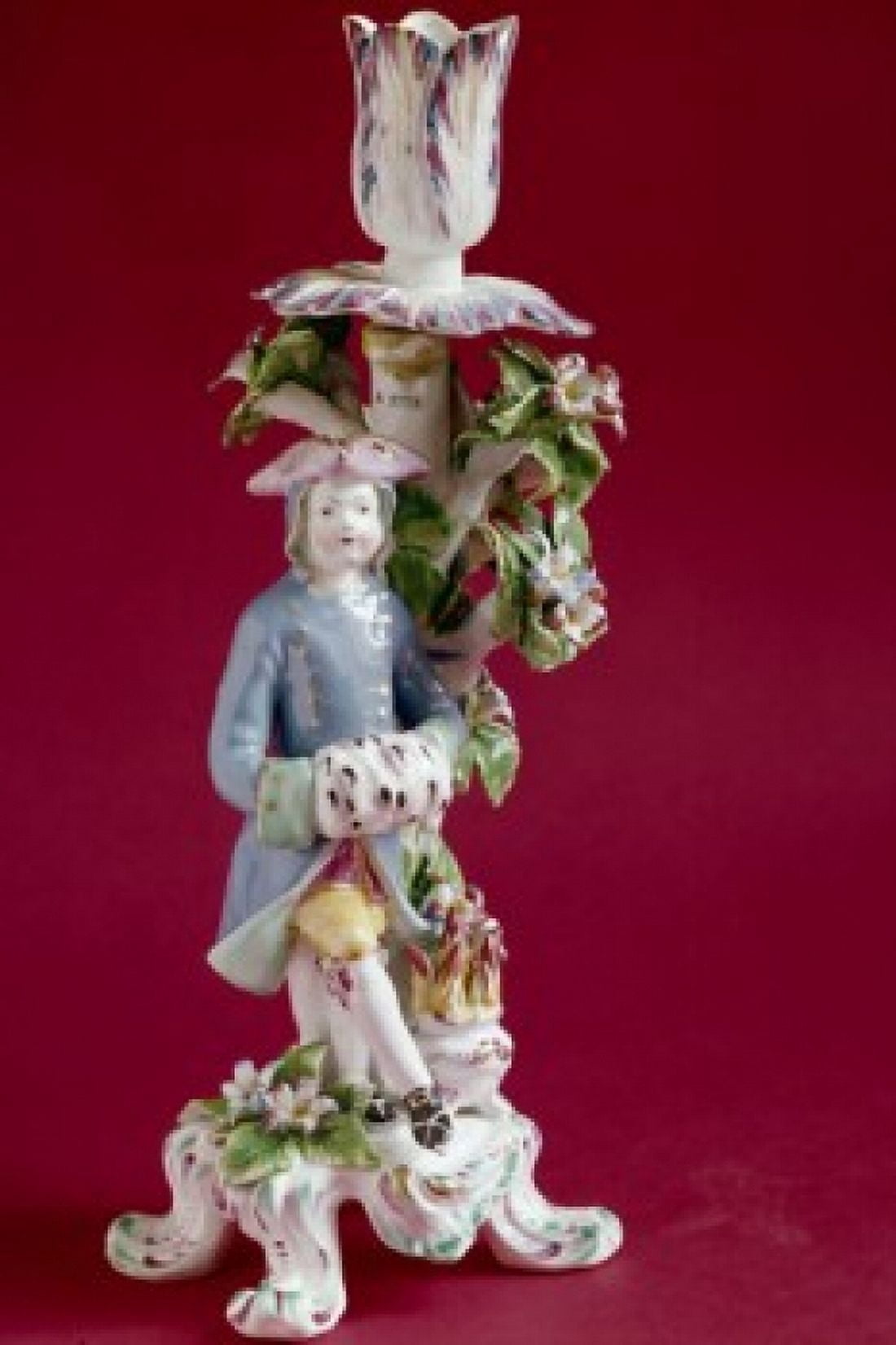Bow Porcelain Candlestick 18th century UK London London Museum Canvas Art - (18 x 24)