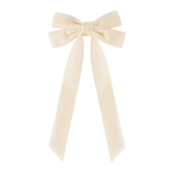 Bow Pre-Tied Bow for Christmas Tree, Velvet Ribbon Bow for Wreaths, Tree Toppers Bow, Premade Bow, Gift Bow for Party Favor, Christmas Home Indoor Outdoor Decor - Beige