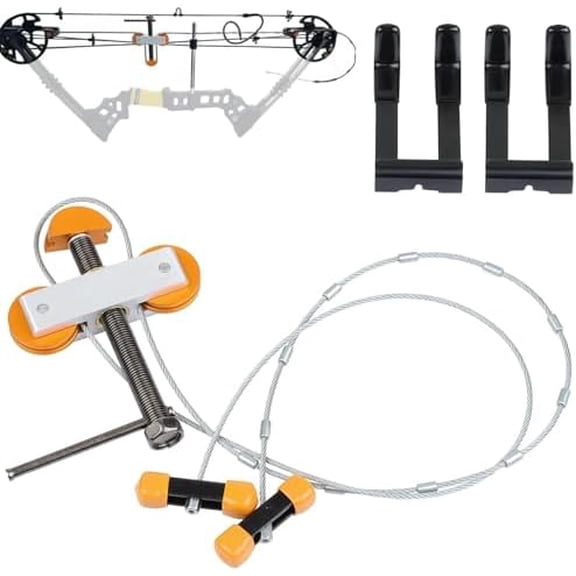 Bow Press for Compound Bows with 2 Quad Brackets, Portable Handheld Archery Compound Bows and Quad Limb L Brackets Replacement Tool for Bow Vise Hunting Archery Outdoor Shooting$$Other
