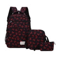 thumbnail image 1 of Bow Print Backpack, Aesthetic School Backpack Set Include Shoulder Bag&Storage Bag, Spacious Laptop Backpack for Outdoor Travel, Red, 1 of 7