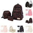 thumbnail image 1 of Bow Print Backpack Set, Lightweight School Book Bag With Crossbody Bag And Pouch, Casual Daypack For Students, 1 of 4