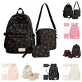 thumbnail image 1 of Bow Print Backpack Set, Lightweight School Book Bag With Crossbody Bag And Pouch, Casual Daypack For Students, 1 of 6