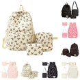 thumbnail image 1 of Bow Print Backpack Set, Lightweight School Book Bag With Crossbody Bag And Pouch, Casual Daypack For Students, 1 of 6