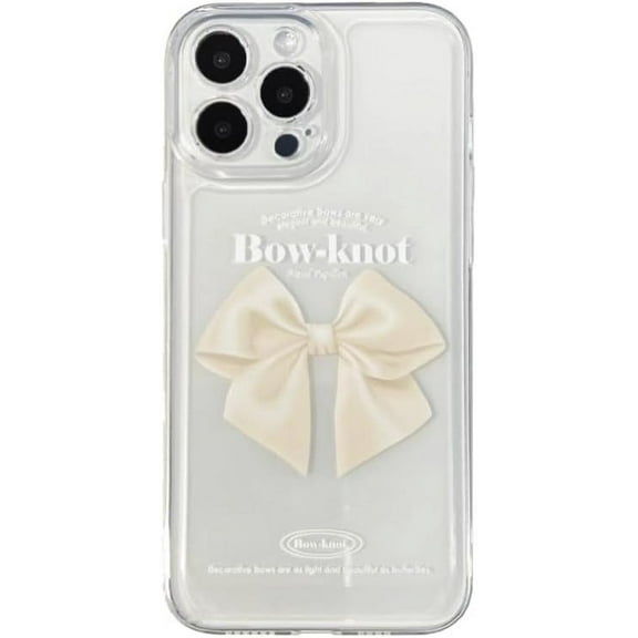 Bow Print Bowknot Letters Clear Soft for iPhone Case (Clear,iPhone 15)