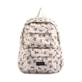 thumbnail image 1 of Bow Print Backpack Front Pocket Drawstring Detail Lightweight Waterproof Back To School Casual Daypack, 1 of 9