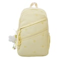 thumbnail image 1 of Bow Print Large Capacity Backpack, Multi-Pocket Zipper Closure School Bag with Pendant for Travel Work Shopping (Yellow), 1 of 10