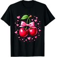thumbnail image 1 of Bow Print Valentines Day Cute Funny Heart Casual Graphic Crew Neck Short Sleeve T-Shirts (Men's, Women's), 1 of 4
