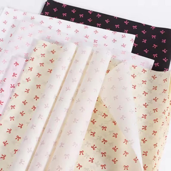 Bow-Printed Wrapping Paper Florist Bouquet Wrapping Paper Valentine's Day Gift Wrapping Everyday Gift Wrapping