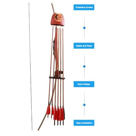 Bow Quiver for Recurve Bow, Brown Leather Hip Quiver with Quick Release System, 4 Arrows Archery Quiver Holder for Hunting, Waist Arrow Quiver for Traditional Archery and Outdoor S