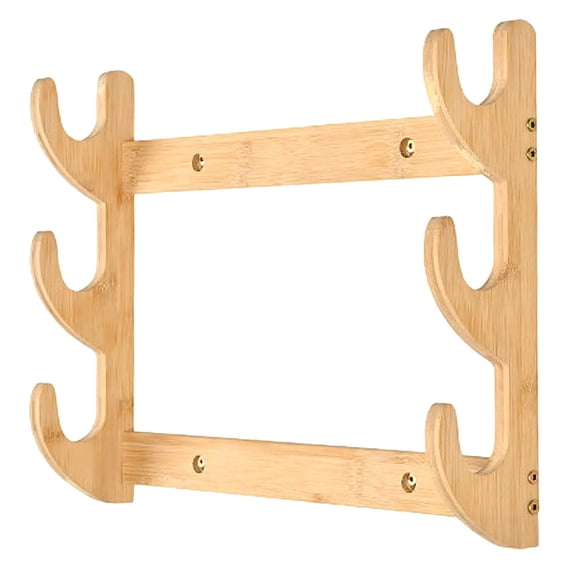 Bow Rack, Wall Mount Sword Holder, Wooden Wall Mount Bow Hanger Heavy Duty Archery Bows Wall Holder for Compound & Recurve Bows, Only Rack, 1 Pcs, 15.35x11.81x1.57"