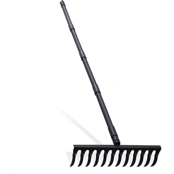 Bow Rake Heavy Duty 60" Metal Head Garden Rake with Adjustable Stainless Steel Handle Garden Tool for Loosening Soil Leveling Mulch Gathering Leaf
