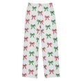 thumbnail image 1 of Bow Red and Green Pajama Pants Soft and Lightweight Elastic Waistband Pajama Pants, 1 of 8