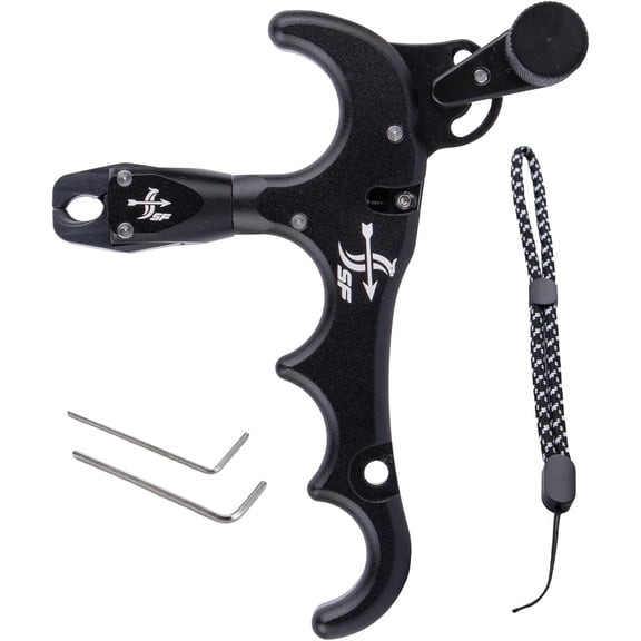 Bow Release for Compound Bow, 4-Finger Archery Release Trigger, 360 Rotatable Thumb Release Aid, Archery Compound Bow Accessories