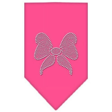 Bow Rhinestone Bandana Bright Pink Large