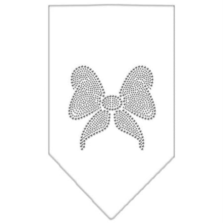 Bow Rhinestone Bandana White Large