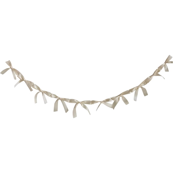 Bow Ribbon Garland Banner, 63" Satin Bowknot Bunting Streamer for Coquette Birthday Party, Wedding, Baby Shower, Bridal Shower Decoration, Photo Background