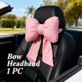 thumbnail image 1 of Bow Room Decor,Bow Headrest Pillow for Car,Neck Pillow for Car - Comfortable Cotton Neck Support for Travel,Ergonomic Headrest Cushion for Driving,Washable Pillow Cover, 1 of 11