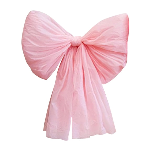 Bow for Room Decor, Satin Ribbon Tie Birthday Decorations, Valentine's Day Giant Pastel Hanging Wall Decor for Staircases Handrailings, Front Door, Window, 1Pc, Multicolor(Pink,23.6x21.6")