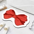 thumbnail image 1 of Bow Shaped Absorbent Bath Mat for Bathroom and Entryway, Non-Slip Quick Drying Soft Floor Mat, Red Waterproof Home Decor Rug for Shower Tub Sink Entrance with Skid-Proof Design, 1 of 6
