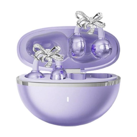 Bow Shaped Earrings Bluetooth Headphones Diamond Clasp Star Ear Clips Wireless Earbuds Long Battery Life Noise Reduction AI Immersive Sound No Leakage