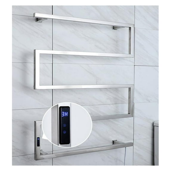 Bow Shaped Electric Bath Towel Warmer 304 Stainless Steel Shower Room Heated Towel Warmer Rack Can Be Timing/temperature Control