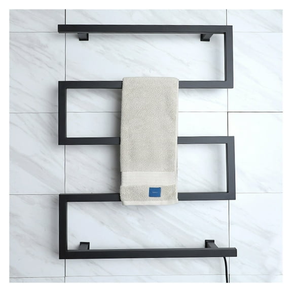 Bow Shaped Electric Bath Towel Warmer 304 Stainless Steel Shower Room Heated Towel Warmer Rack Can Be Timing/temperature Control