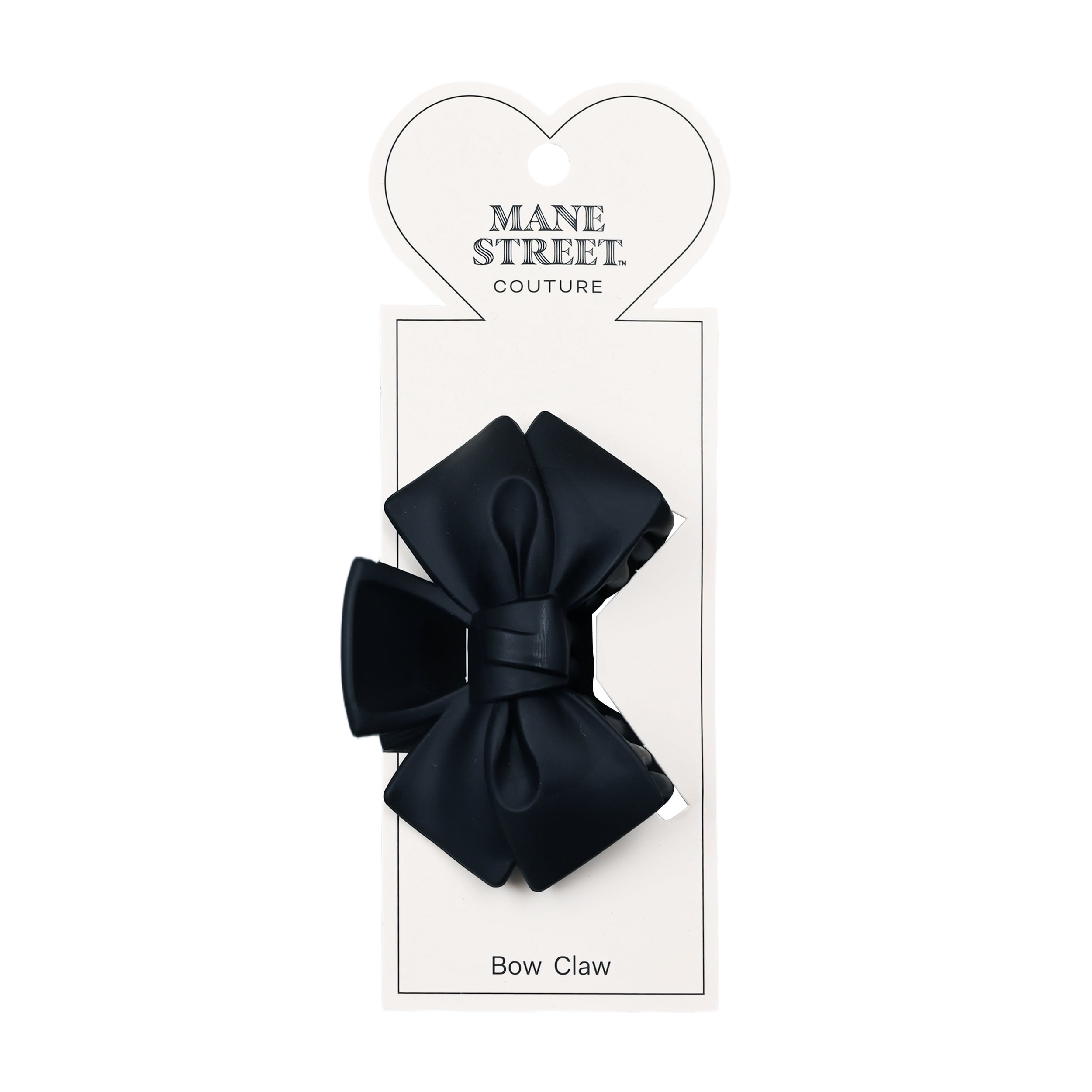 Mane Street Couture Classic Matte Black Bow Hair Claw Clip