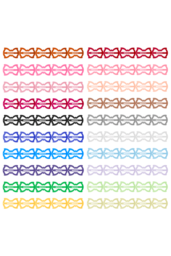 Bow-Shaped Hair Clips, ECADY (100-Pack 20-Colors) Metal Snap Barrettes for Girls, Women, Kids, for Holding & Decorating Hairstyles