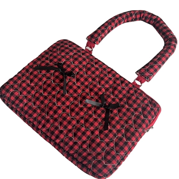 Bow Shaped Handle Laptop Sleeve Cute Quilted Protective For 13 15 Inch MacBook Tablet Notebook Computer Bag
