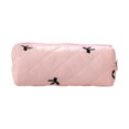 thumbnail image 1 of Bow Shaped Large Capacity Cosmetic Bag for Students - Stylish Floral Design Portable Storage Solution for Desk, 1 of 6