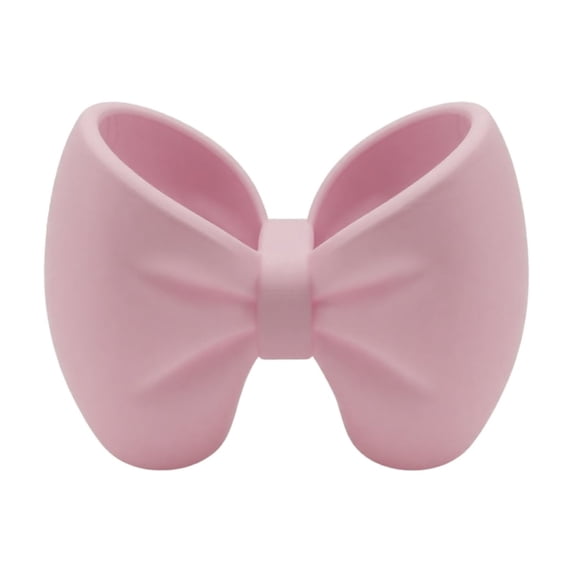 Bow Shaped Organizer Holder Multipurpose Storage Stand for Toothbrush Pen Makeup Bathroom Office Vanity Desk Accessory Pink 5" x 2" x 4"