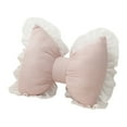 thumbnail image 1 of Bow Shaped Pillow, Lumbar Support Cushion, Cute Bow Tie Decorative Pillow for Sofa Bed Car, Soft Cotton Filled Waist Pillow for Living Room Bedroom, 32x40cm Pink, 1 of 7