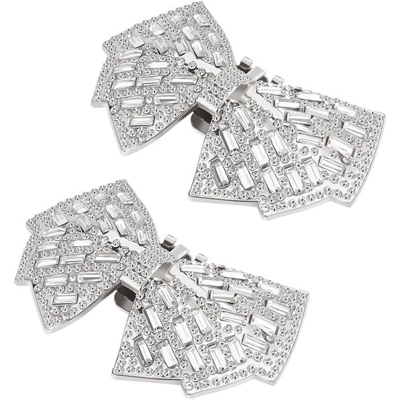 Bow Shoe Clips Alloy Shoe Clips Crystal Rhinestone Shoe Buckles Bow Tie Pattern Shoe Buckles Removable Shoe Decoration for Shoes High Heel Wedding Bridal Fashion