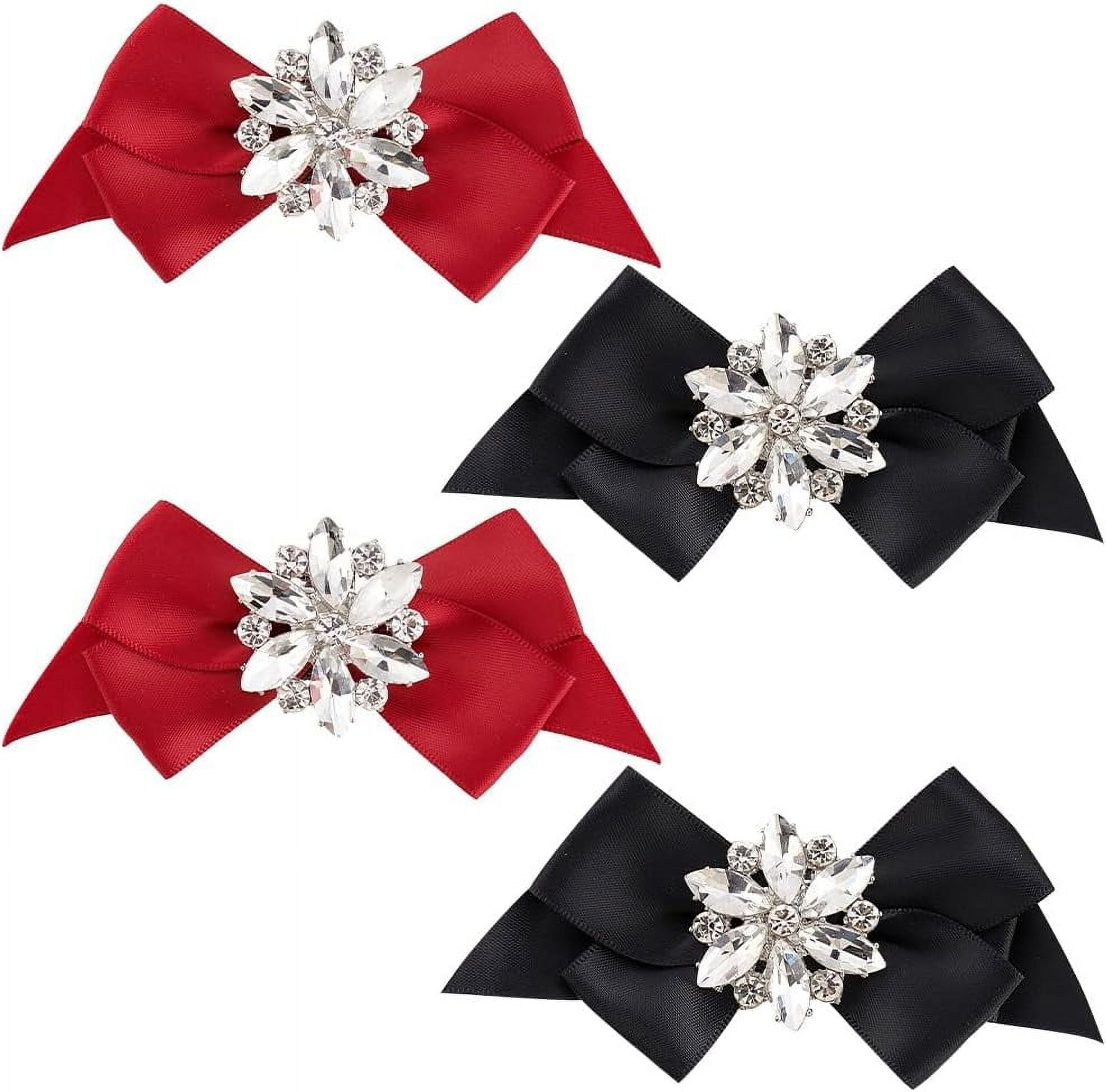 1 Paar Zwarte Boog Schoen Clips Klassieke Vrouwen Schoen Versiering Afneembare Schoen Gesp Diy Schoen Accessoires Voor Pompen Flats Zwart, Eén maat