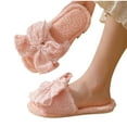 thumbnail image 1 of CHUMUD Bow Slippers for Women Soft Open Toe Ladies Slippers Indoor Outdoor Memory Foam House Shoes Slip on Fluffy Slippers, 1 of 8