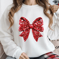 thumbnail image 1 of Bow Sparkle Family Holiday Theme Merry Christmas Sweatshirt, up to size 5XL, 1 of 2