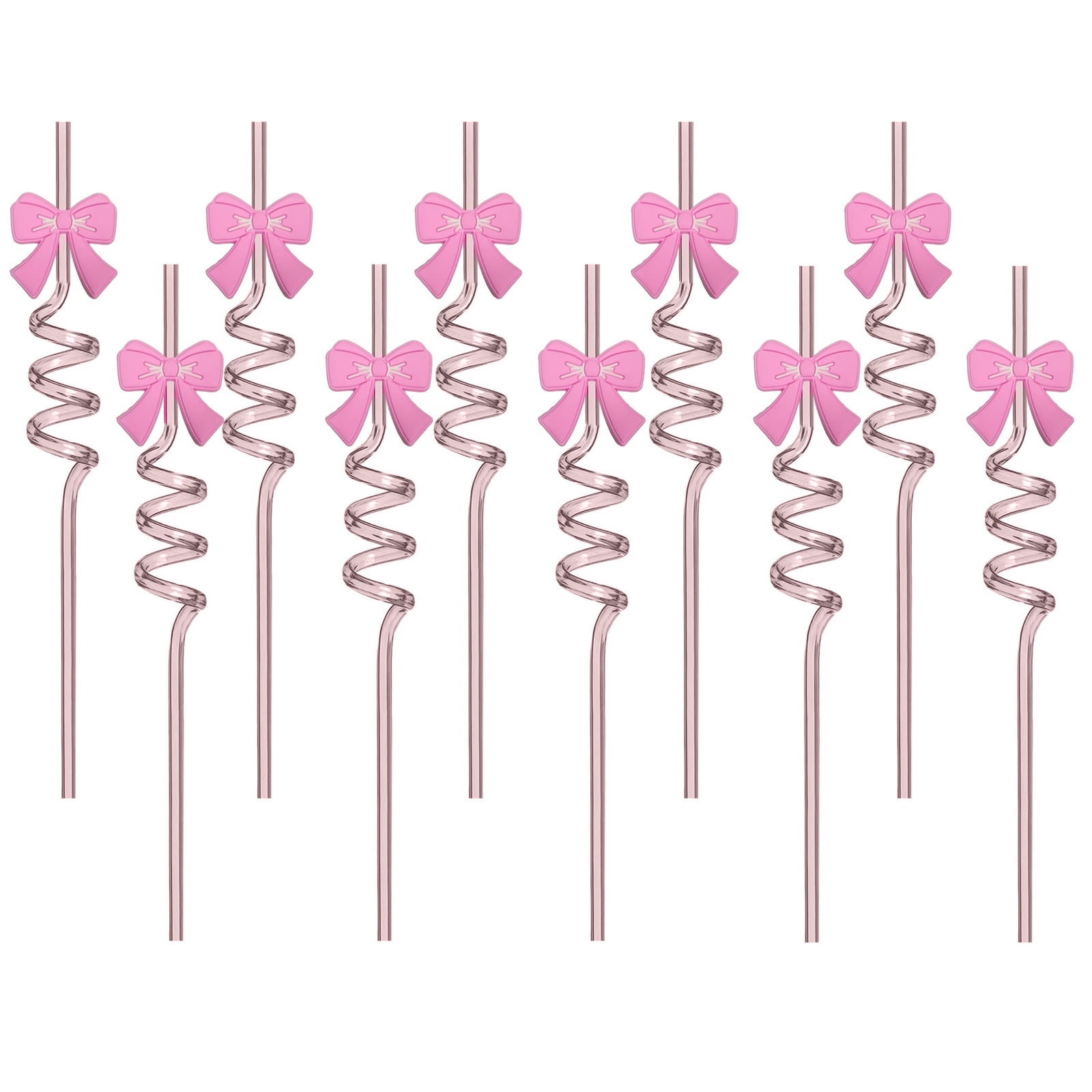 Bow Spiral Straw Cartoon Straw Drink Accessory Party Party 10pcs ...