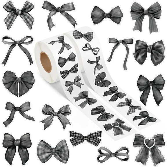 Bow Stickers 1000Pcs Self-Adhesive Label Decals for Craft Envelope Card Party Decor 1.6in（2roll）
