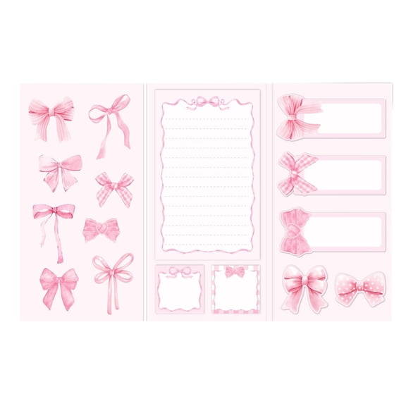 Bow Sticky Note Pads Dog Notepad Cute Cartoon Animal Post Reminder Memo Pad for Annotating Office Classroom Study Supplies