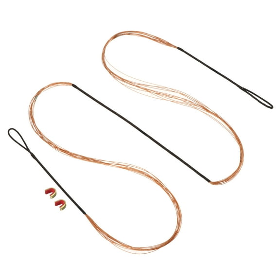 Bow String Replacement,12 Strands Recurve Bowstring with Nock Point for AMO 57" Black Orange
