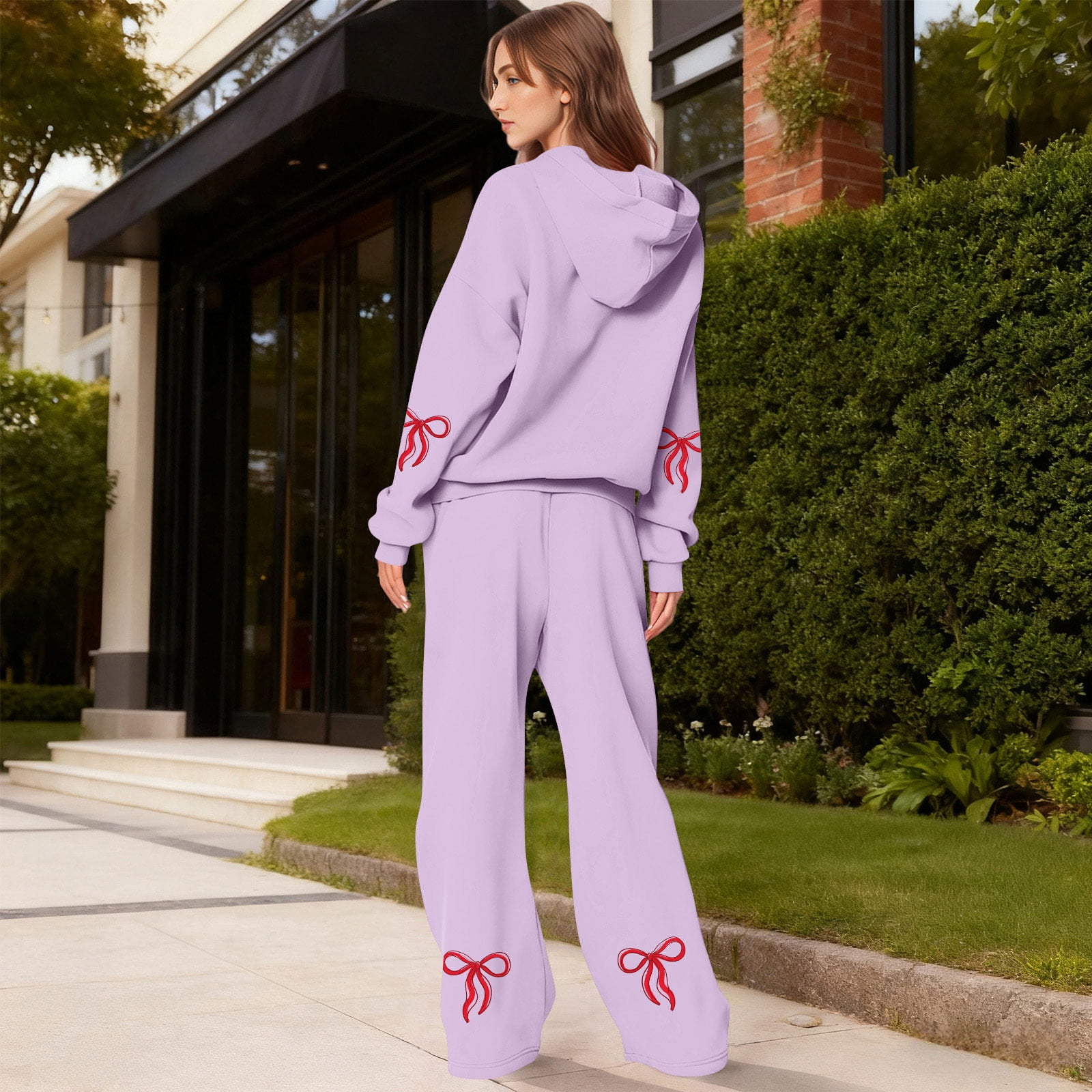 Bow Hoodie and Sweatpants Set for Women Bow Sweat Set for Women