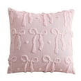 thumbnail image 1 of Bow Throw Pillow Covers 18x18 Inch Decorative Pillow Cases Soft Plush Polyester Bowknot Design for Bed Sofa Couch Living Room Bedroom Home Decor Room Decorations, 1 of 6