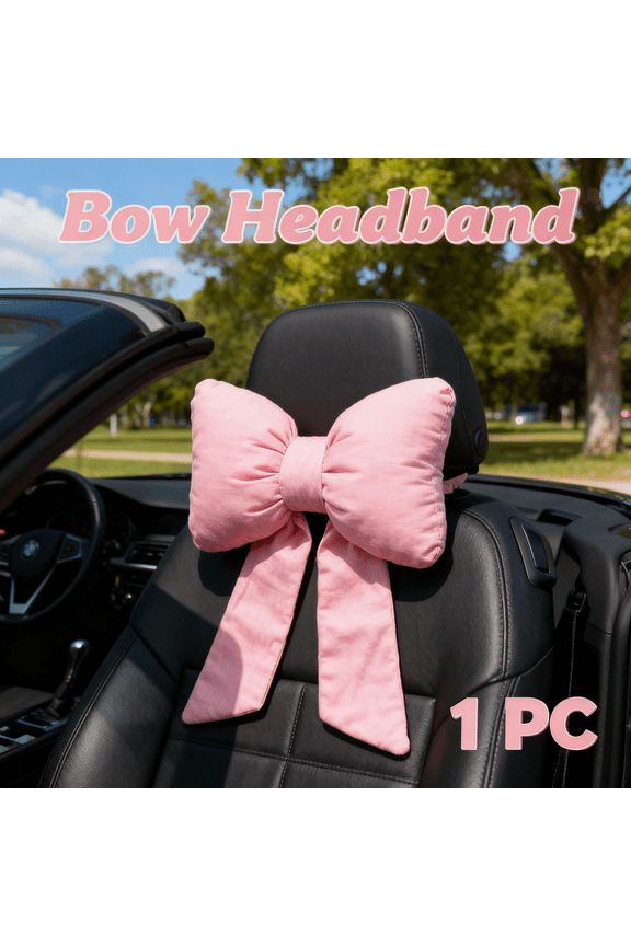 Bow Throw Pillow,Pillow for Car,Bow Shaped Love Pillow - Soft,Breathable Cotton,Comfortable Neck Support for Car,Removable and Washable Headrest Pillow for Travel
